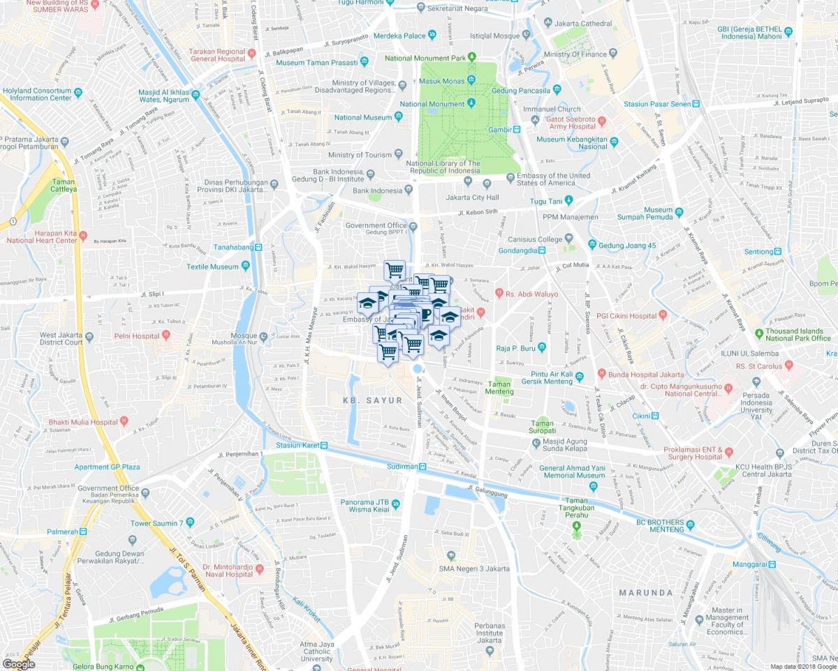 карта на thamrin Џакарта