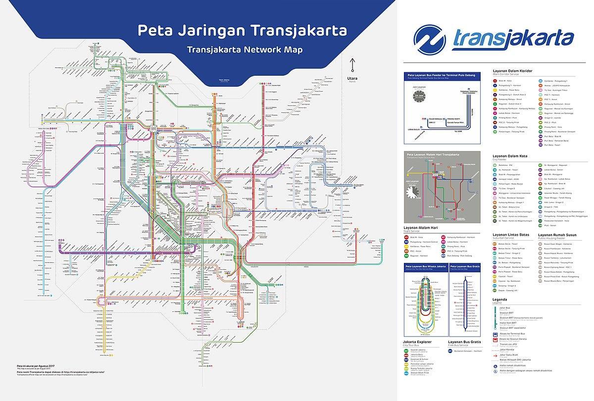 transJakarta маршрутата на мапата