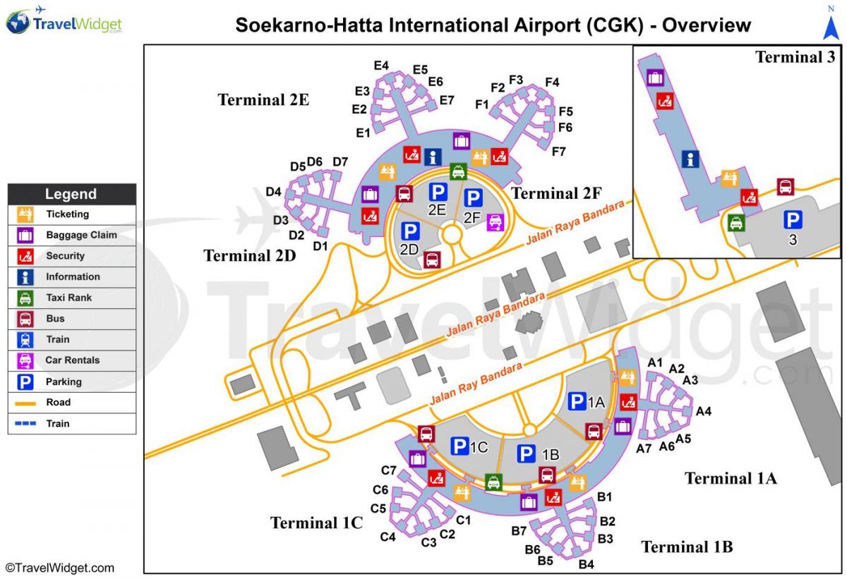 soekarno hatta аеродромски терминал мапа