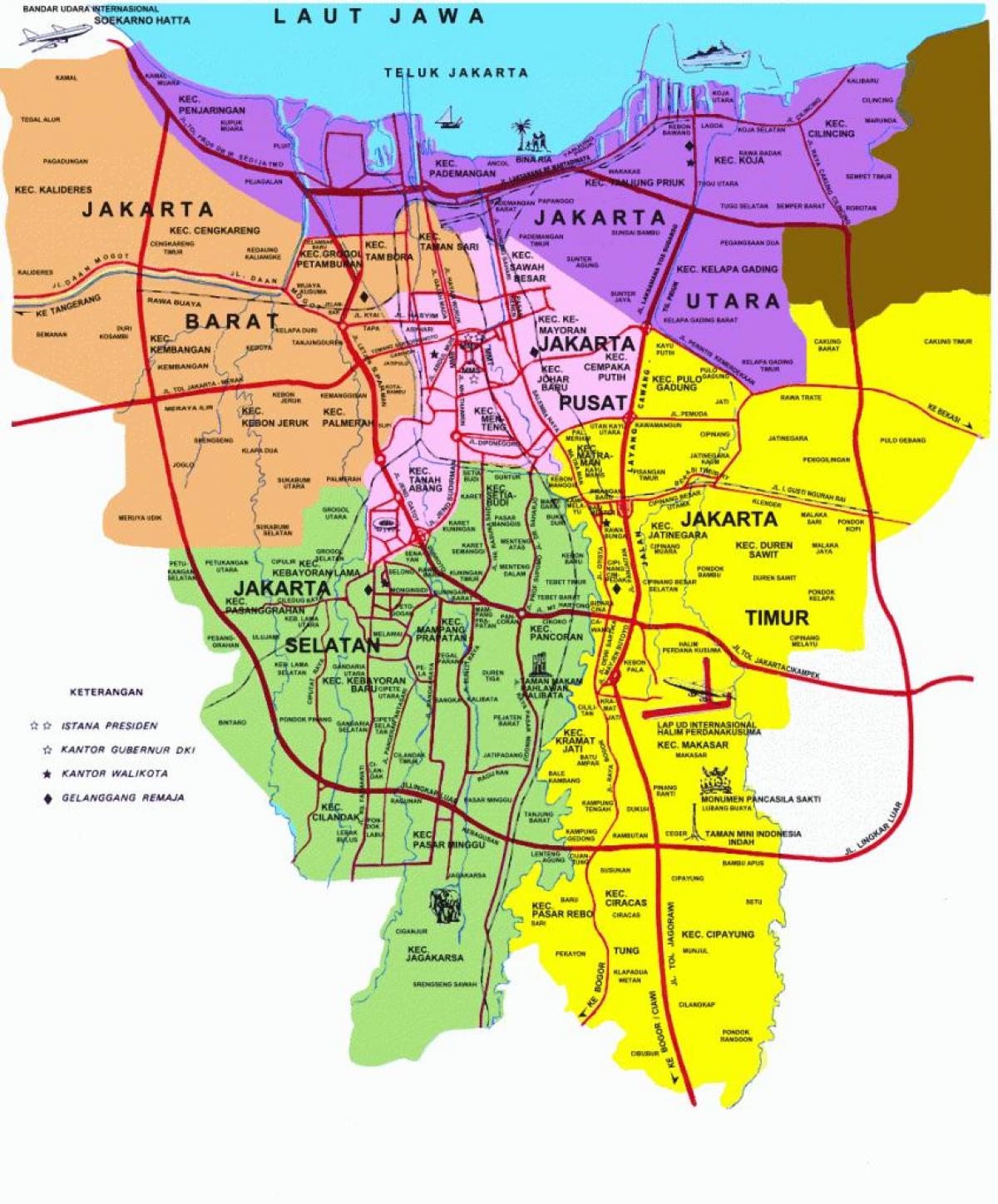 карта на Џакарта атракции