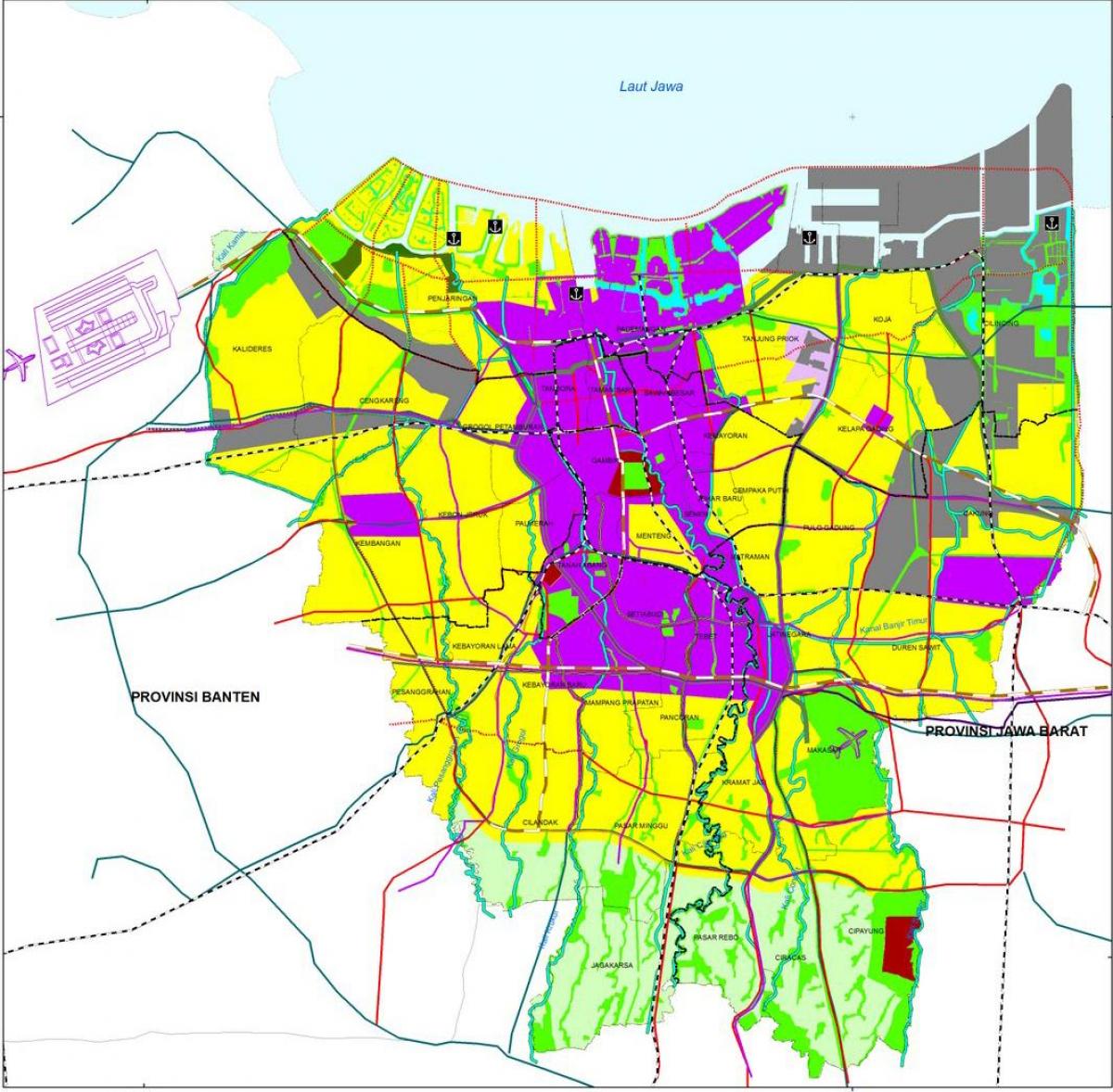 карта на Џакарта кбр