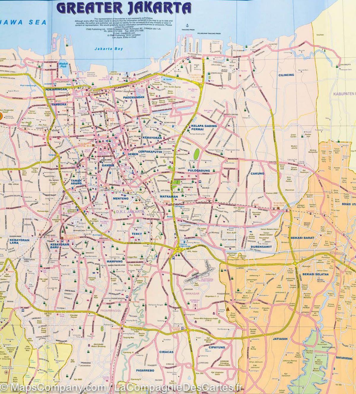 карта на Џакарта улица