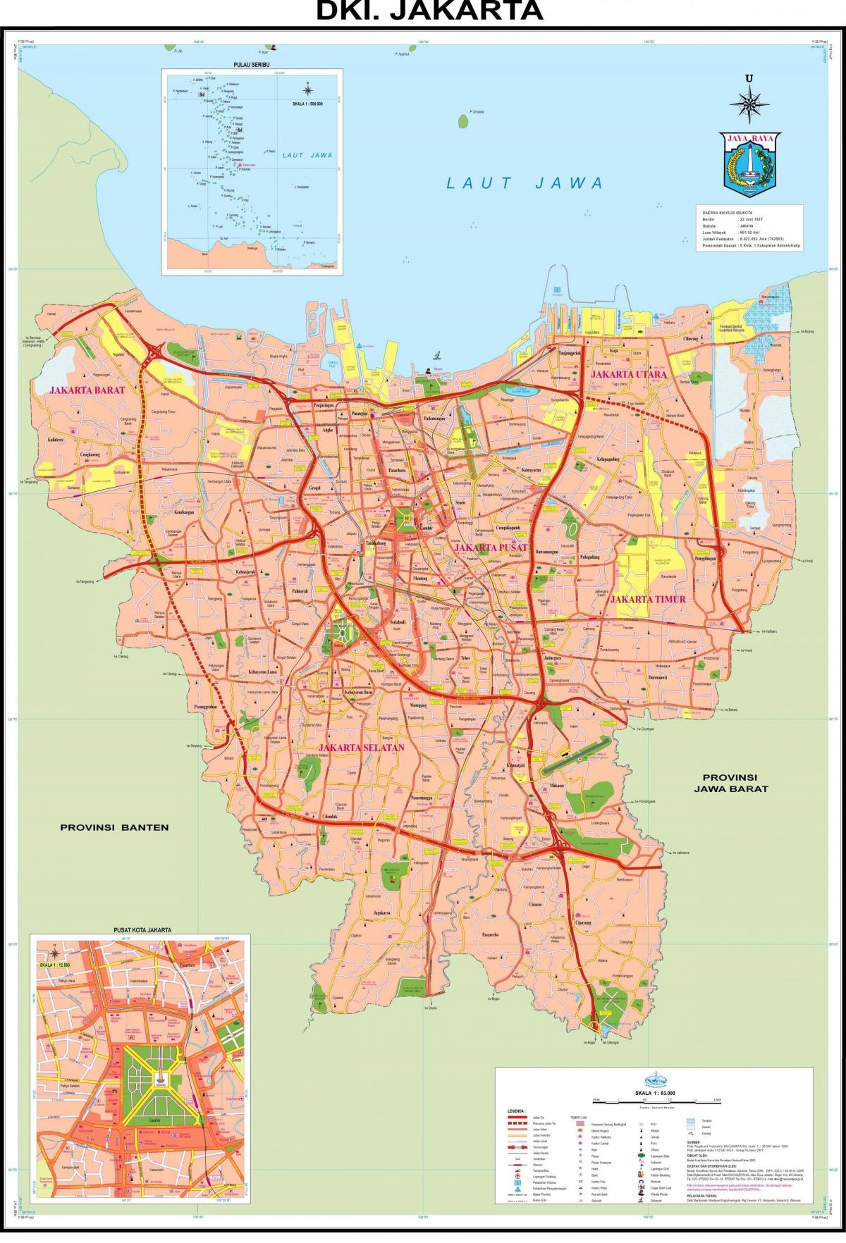 централната Џакарта мапа