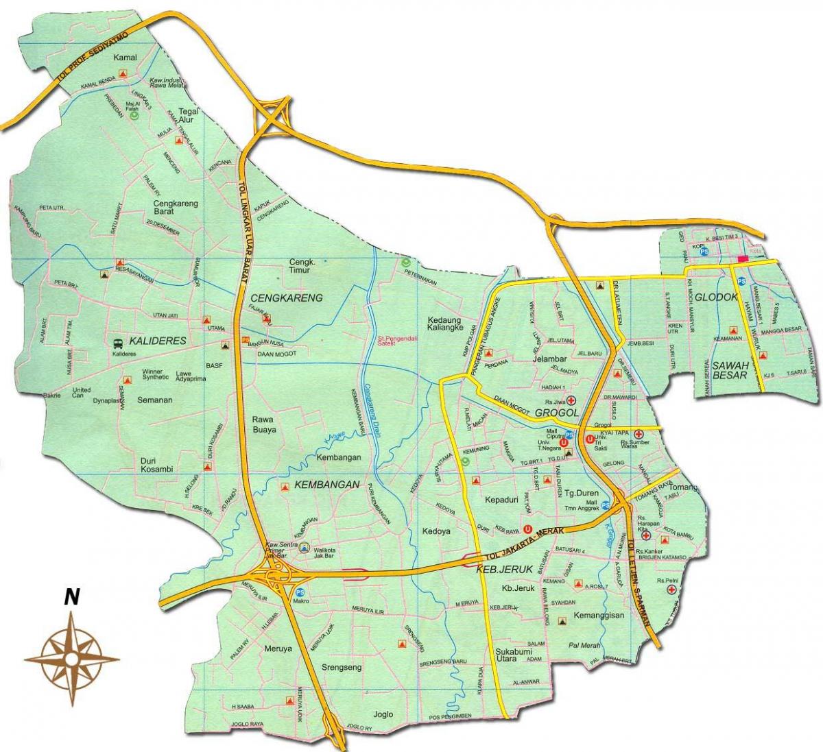 Џакарта barat мапа