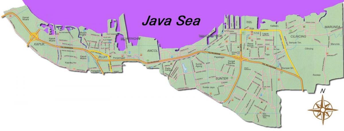 Џакарта utara мапа