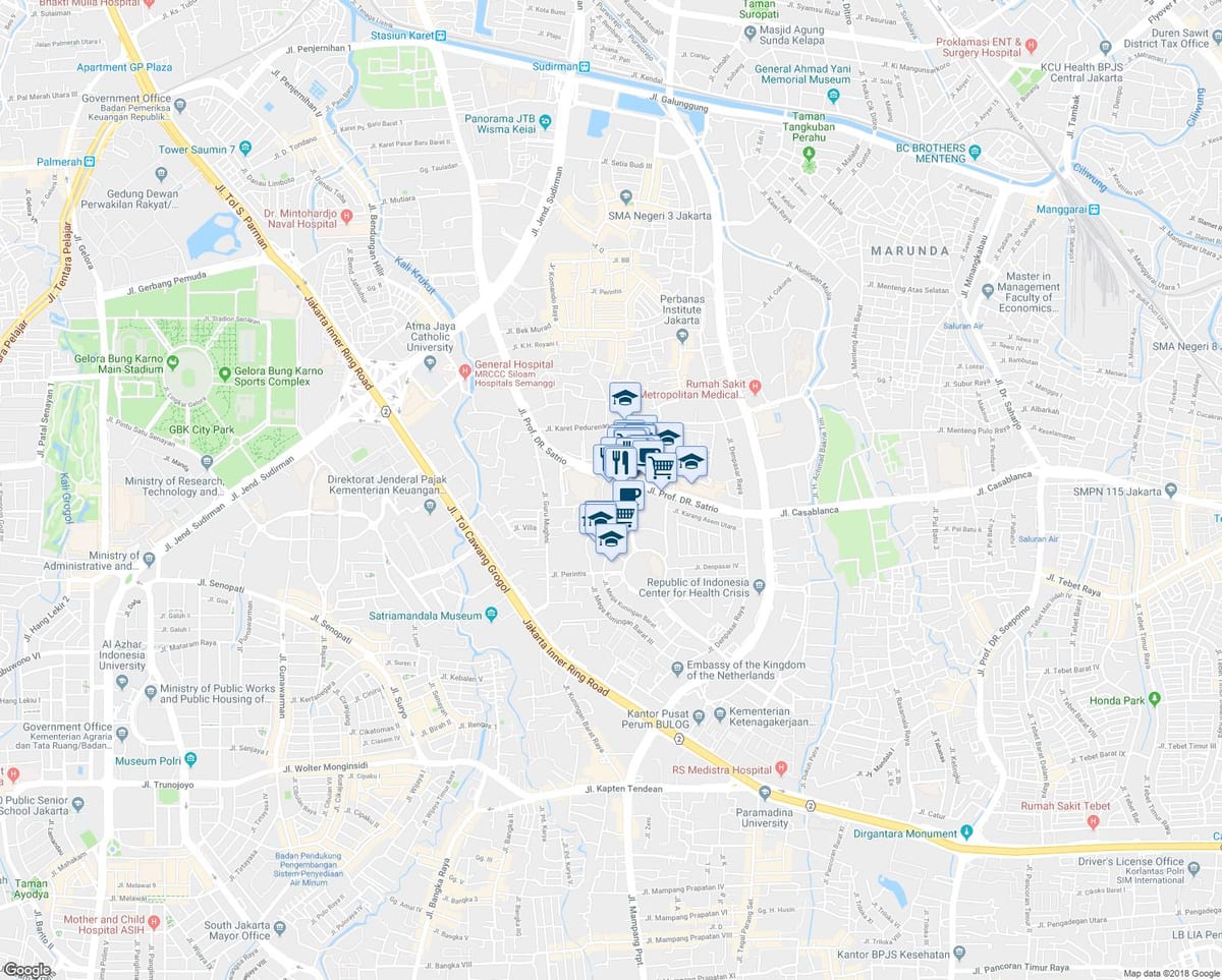 карта на kuningan Џакарта