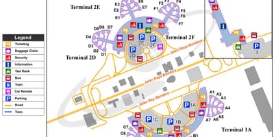 Soekarno hatta меѓународниот аеродром мапа